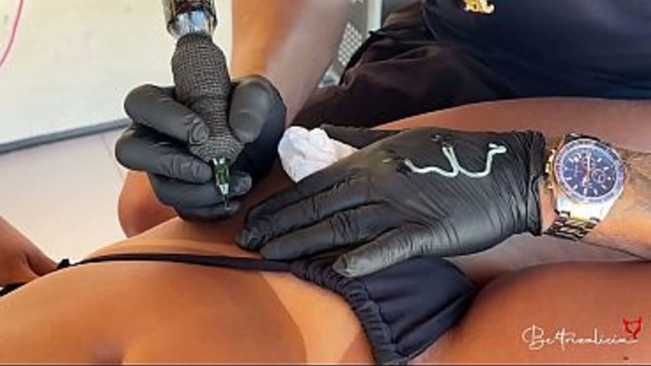 The blonde paid for the tattoo with her vagina because it was smooth.